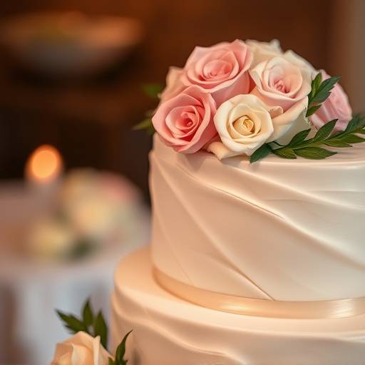 Dettaglio di una torta nuziale elegantemente decorata