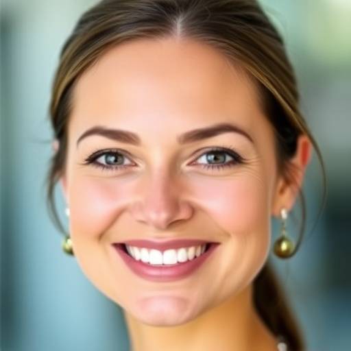 Donna sorridente in posa per un ritratto professionale