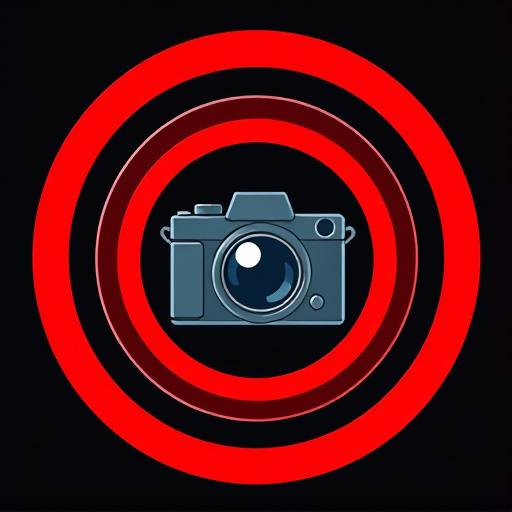 Illustrazione di un copyright symbol con una fotocamera